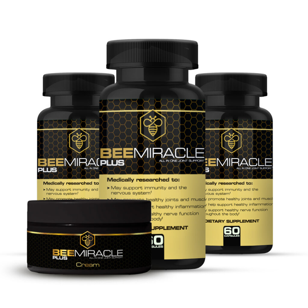 Natural Premium Bee 180-Count Arthritis Support Capsules - Turmeric & Glucosamine, Made In USA